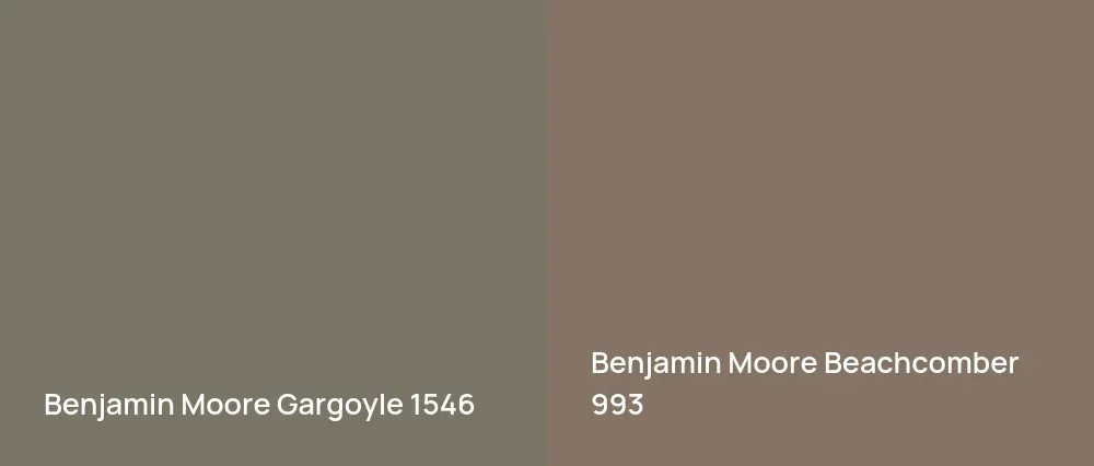 Benjamin Moore Gargoyle 1546 vs Benjamin Moore Beachcomber 993