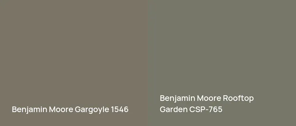 Benjamin Moore Gargoyle 1546 vs Benjamin Moore Rooftop Garden CSP-765