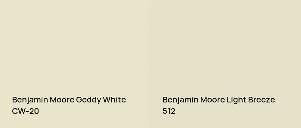Benjamin Moore Geddy White CW-20 vs Benjamin Moore Light Breeze 512