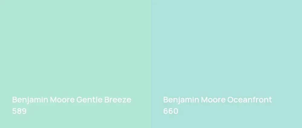 Benjamin Moore Gentle Breeze 589 vs Benjamin Moore Oceanfront 660