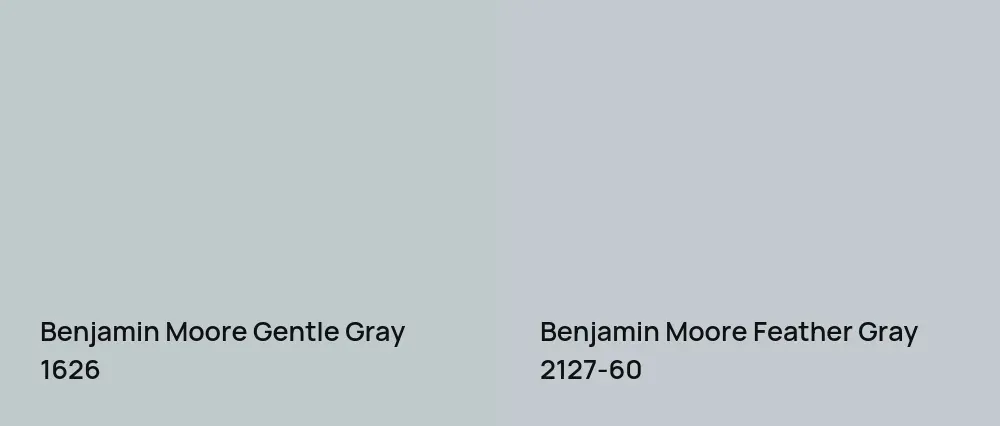 Benjamin Moore Gentle Gray 1626 vs Benjamin Moore Feather Gray 2127-60