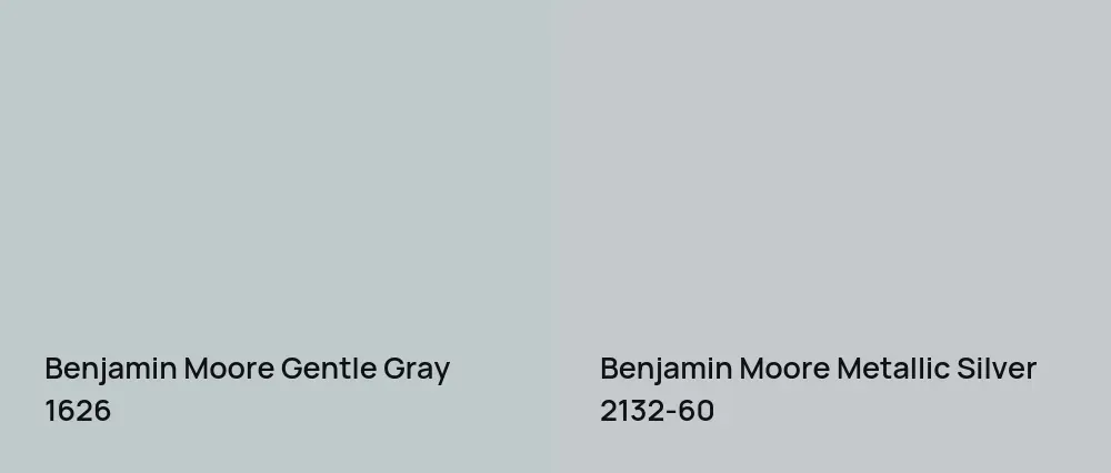 Benjamin Moore Gentle Gray 1626 vs Benjamin Moore Metallic Silver 2132-60