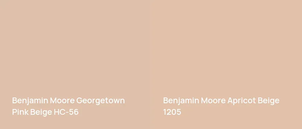 Benjamin Moore Georgetown Pink Beige HC-56 vs Benjamin Moore Apricot Beige 1205
