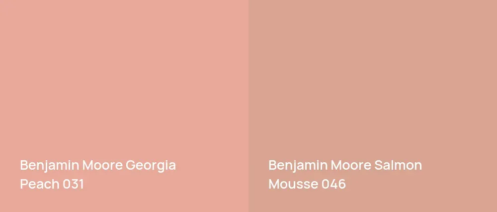 Benjamin Moore Georgia Peach 031 vs Benjamin Moore Salmon Mousse 046