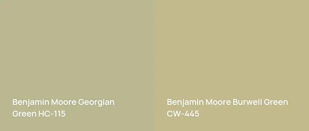 Benjamin Moore Georgian Green HC-115 vs Benjamin Moore Burwell Green CW-445