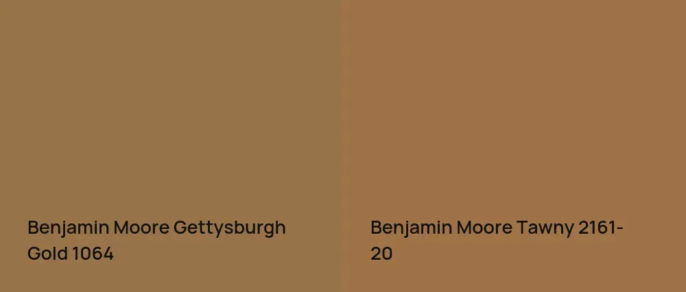 Benjamin Moore Gettysburgh Gold 1064 vs Benjamin Moore Tawny 2161-20