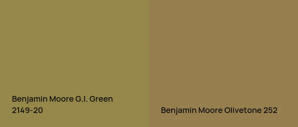 Benjamin Moore G.I. Green 2149-20 vs Benjamin Moore Olivetone 252