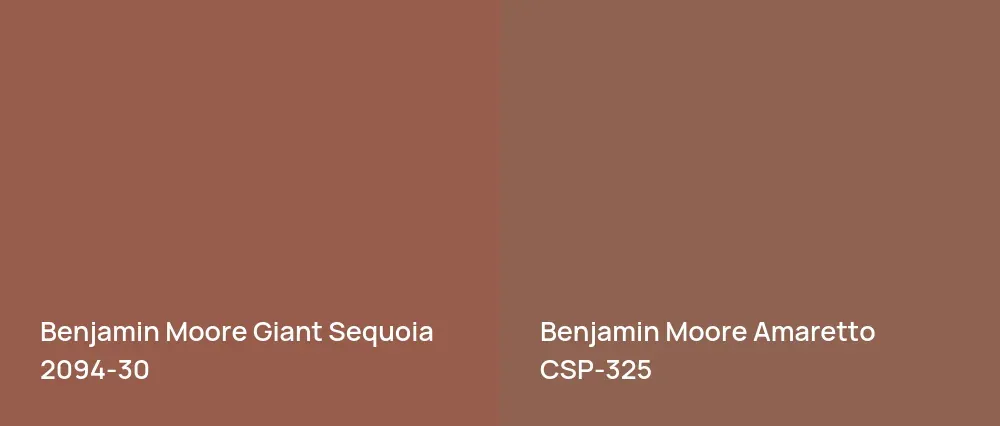 Benjamin Moore Giant Sequoia 2094-30 vs Benjamin Moore Amaretto CSP-325