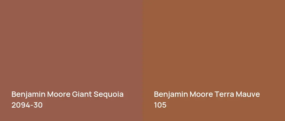 Benjamin Moore Giant Sequoia 2094-30 vs Benjamin Moore Terra Mauve 105