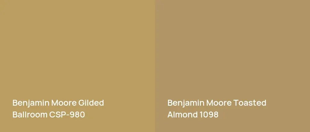 Benjamin Moore Gilded Ballroom CSP-980 vs Benjamin Moore Toasted Almond 1098