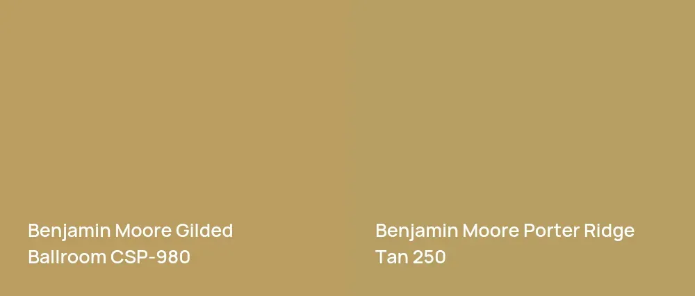 Benjamin Moore Gilded Ballroom CSP-980 vs Benjamin Moore Porter Ridge Tan 250