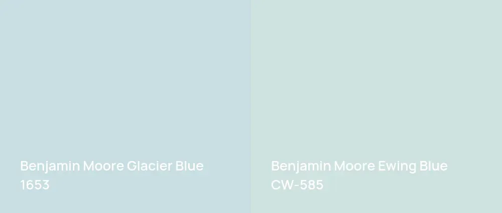 Benjamin Moore Glacier Blue 1653 vs Benjamin Moore Ewing Blue CW-585