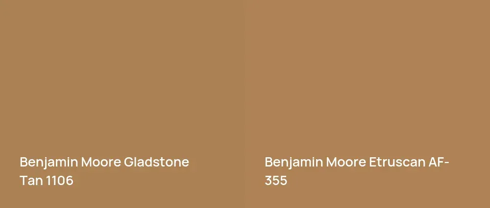 Benjamin Moore Gladstone Tan 1106 vs Benjamin Moore Etruscan AF-355