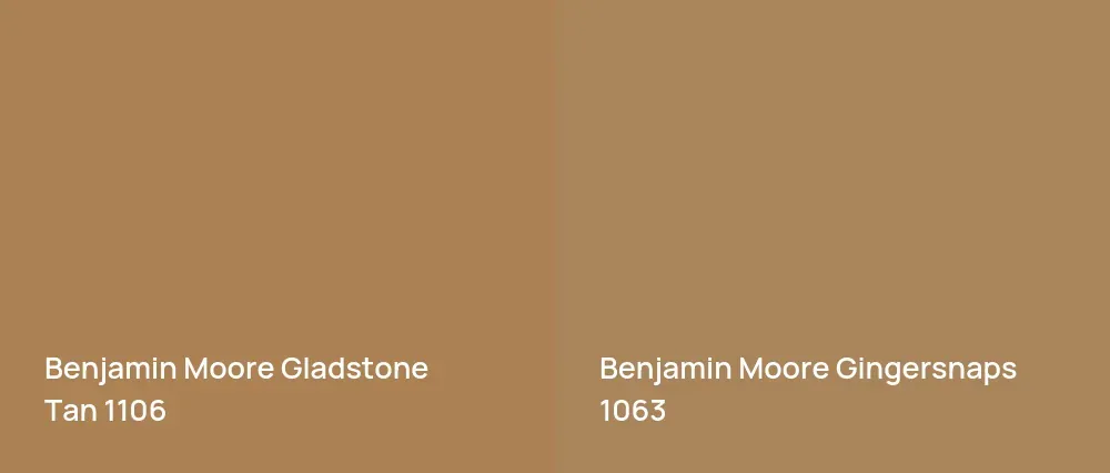 Benjamin Moore Gladstone Tan 1106 vs Benjamin Moore Gingersnaps 1063