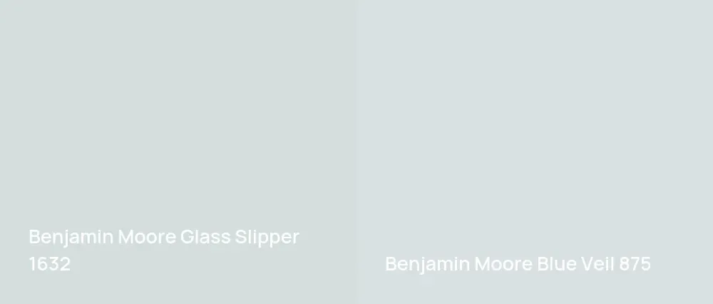 Benjamin Moore Glass Slipper 1632 vs Benjamin Moore Blue Veil 875