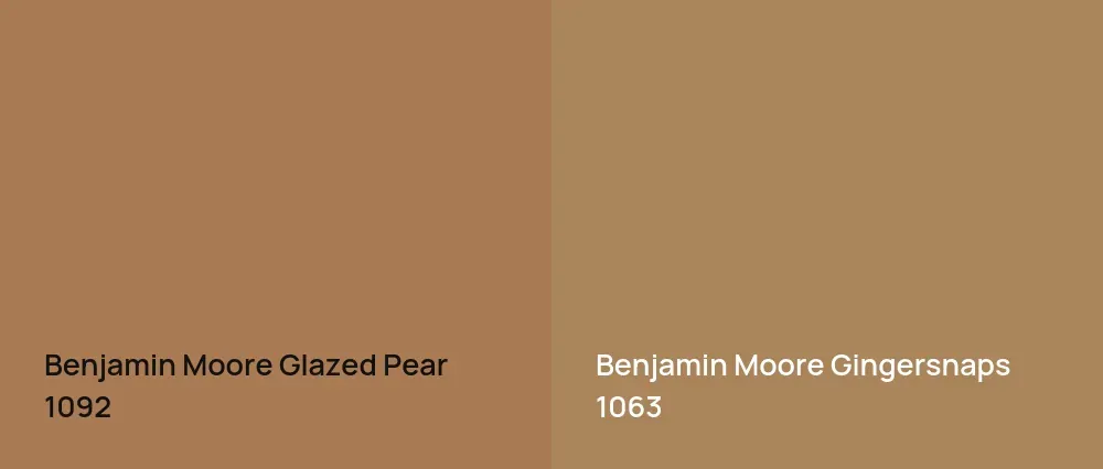 Benjamin Moore Glazed Pear 1092 vs Benjamin Moore Gingersnaps 1063