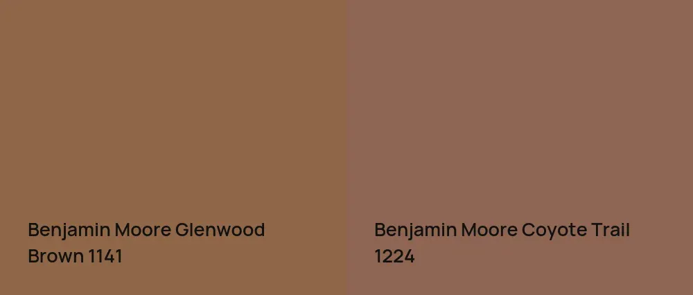 Benjamin Moore Glenwood Brown 1141 vs Benjamin Moore Coyote Trail 1224