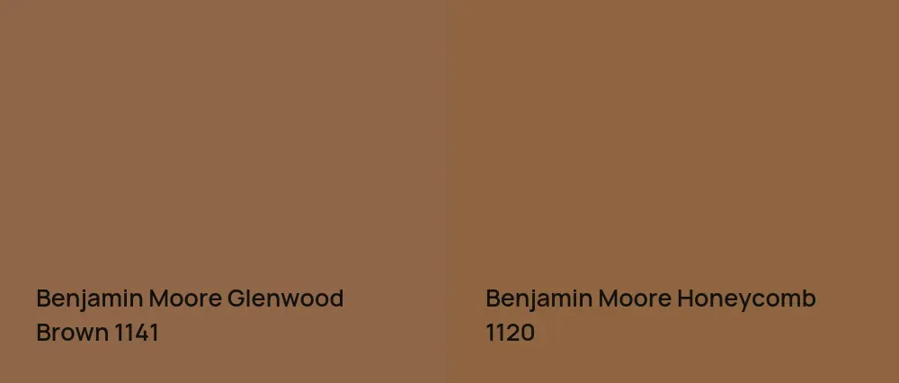 Benjamin Moore Glenwood Brown 1141 vs Benjamin Moore Honeycomb 1120