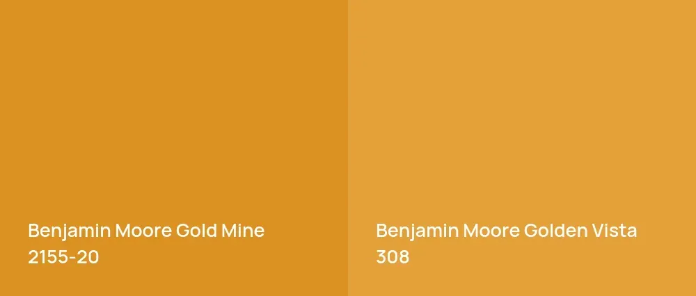 Benjamin Moore Gold Mine 2155-20 vs Benjamin Moore Golden Vista 308