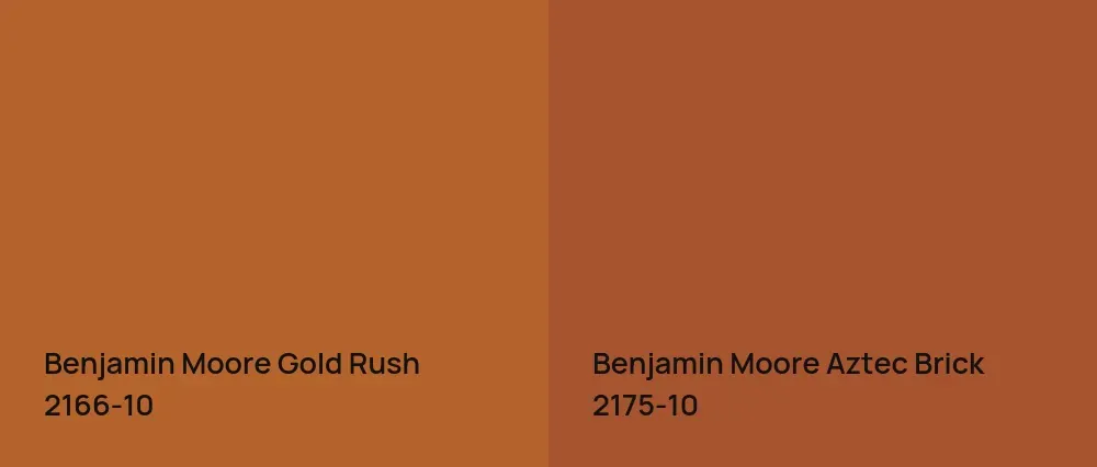 Benjamin Moore Gold Rush 2166-10 vs Benjamin Moore Aztec Brick 2175-10
