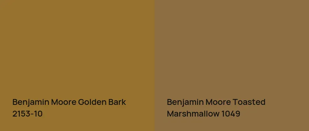 Benjamin Moore Golden Bark 2153-10 vs Benjamin Moore Toasted Marshmallow 1049