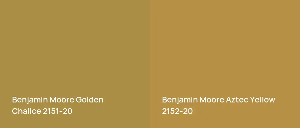 Benjamin Moore Golden Chalice 2151-20 vs Benjamin Moore Aztec Yellow 2152-20