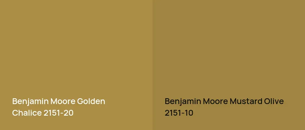 Benjamin Moore Golden Chalice 2151-20 vs Benjamin Moore Mustard Olive 2151-10