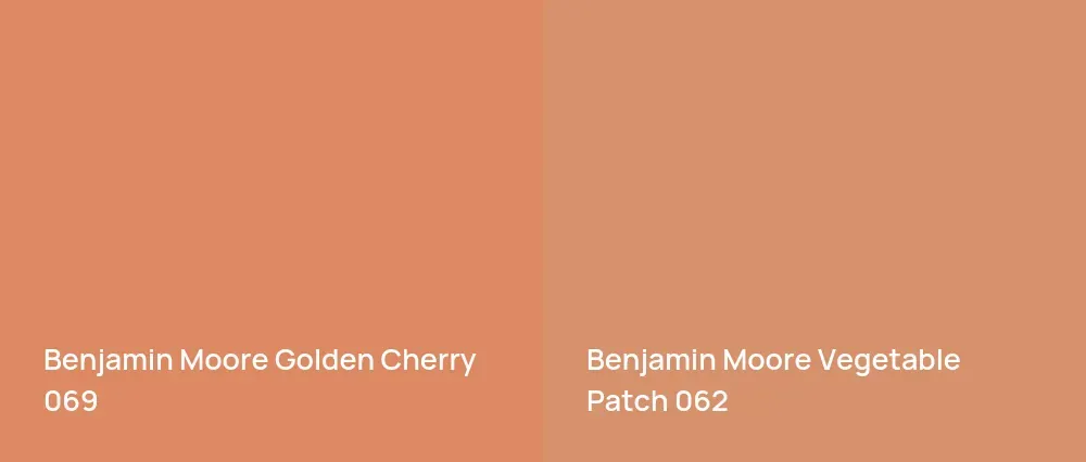 Benjamin Moore Golden Cherry 069 vs Benjamin Moore Vegetable Patch 062