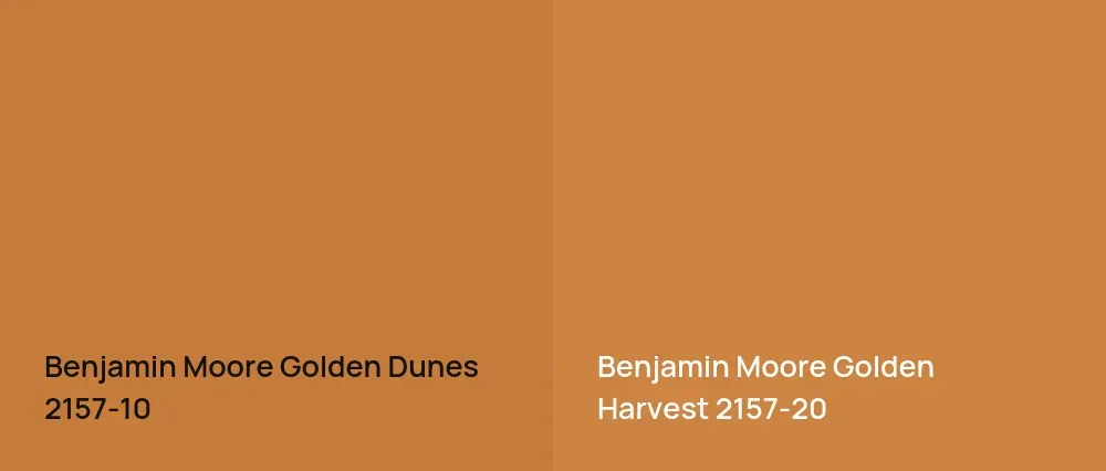 Benjamin Moore Golden Dunes 2157-10 vs Benjamin Moore Golden Harvest 2157-20