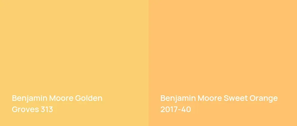 Benjamin Moore Golden Groves 313 vs Benjamin Moore Sweet Orange 2017-40
