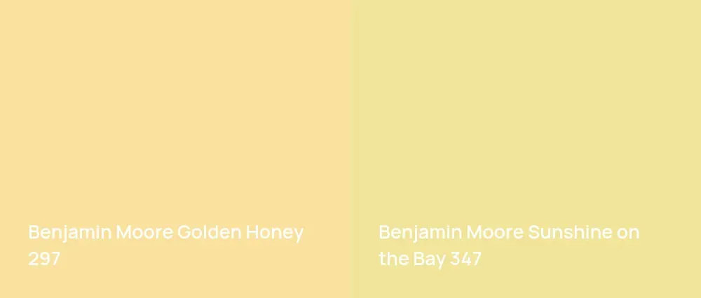 Benjamin Moore Golden Honey 297 vs Benjamin Moore Sunshine on the Bay 347