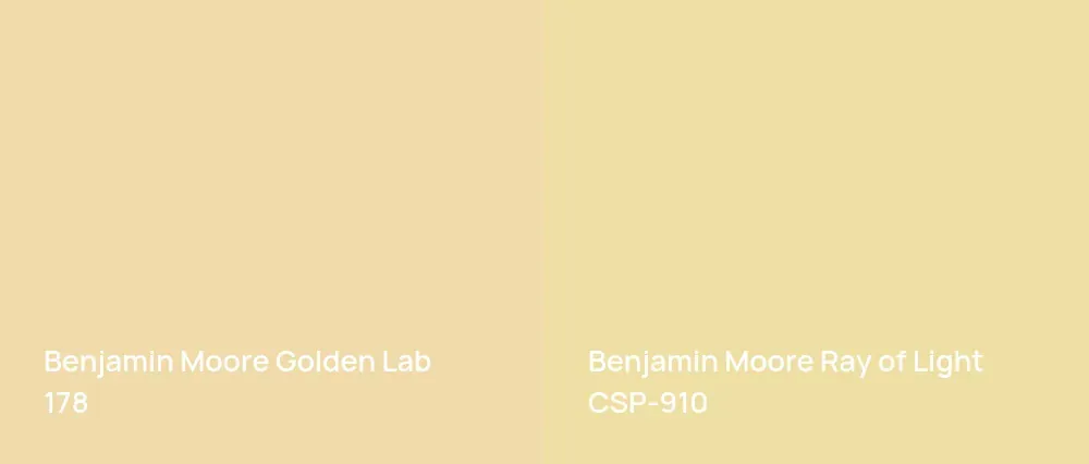 Benjamin Moore Golden Lab 178 vs Benjamin Moore Ray of Light CSP-910