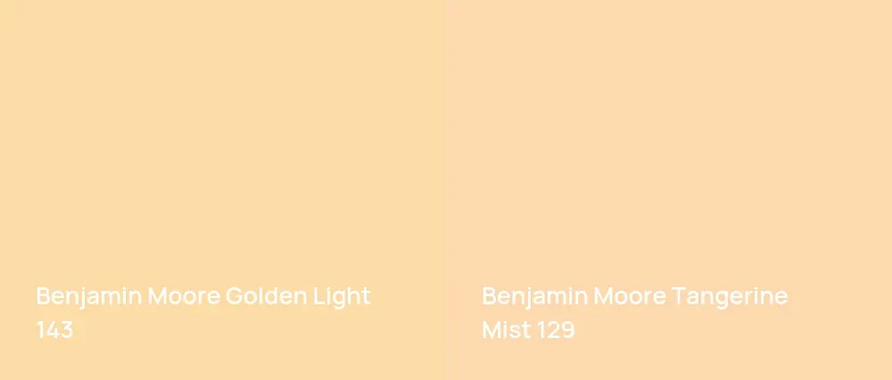 Benjamin Moore Golden Light 143 vs Benjamin Moore Tangerine Mist 129
