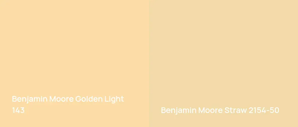 Benjamin Moore Golden Light 143 vs Benjamin Moore Straw 2154-50