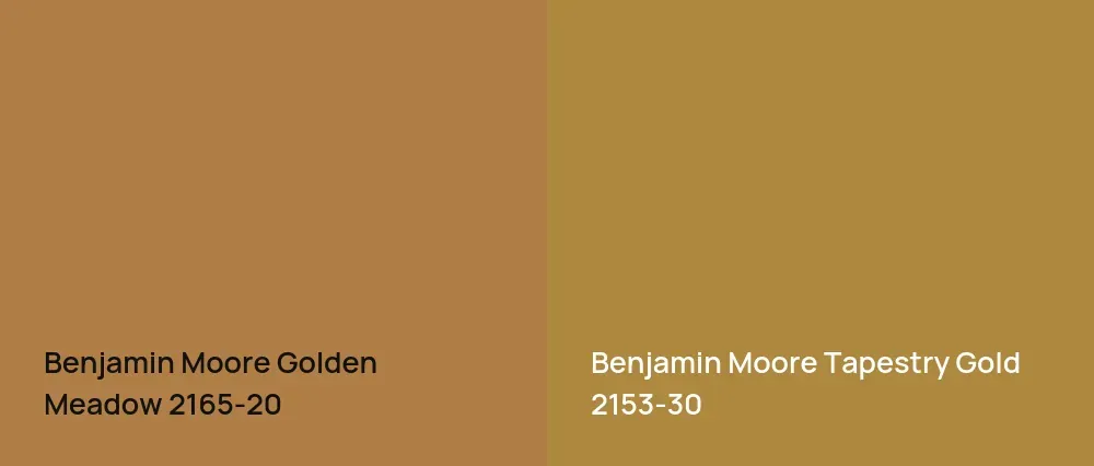 Benjamin Moore Golden Meadow 2165-20 vs Benjamin Moore Tapestry Gold 2153-30