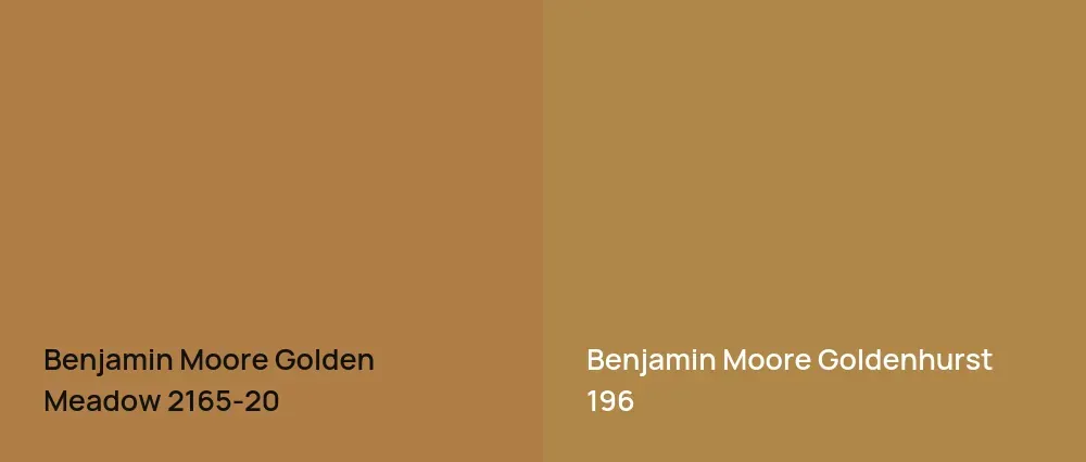 Benjamin Moore Golden Meadow 2165-20 vs Benjamin Moore Goldenhurst 196