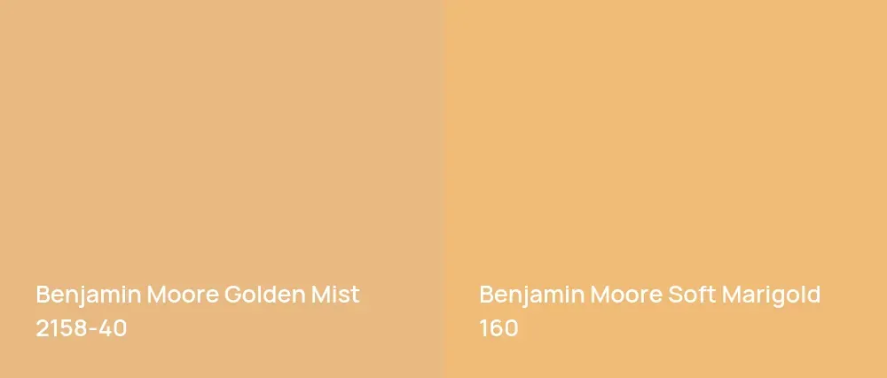 Benjamin Moore Golden Mist 2158-40 vs Benjamin Moore Soft Marigold 160