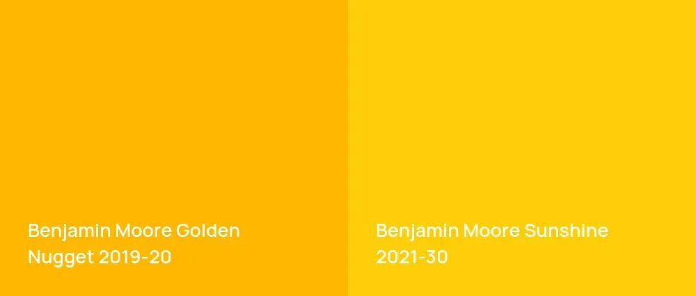 Benjamin Moore Golden Nugget 2019-20 vs Benjamin Moore Sunshine 2021-30