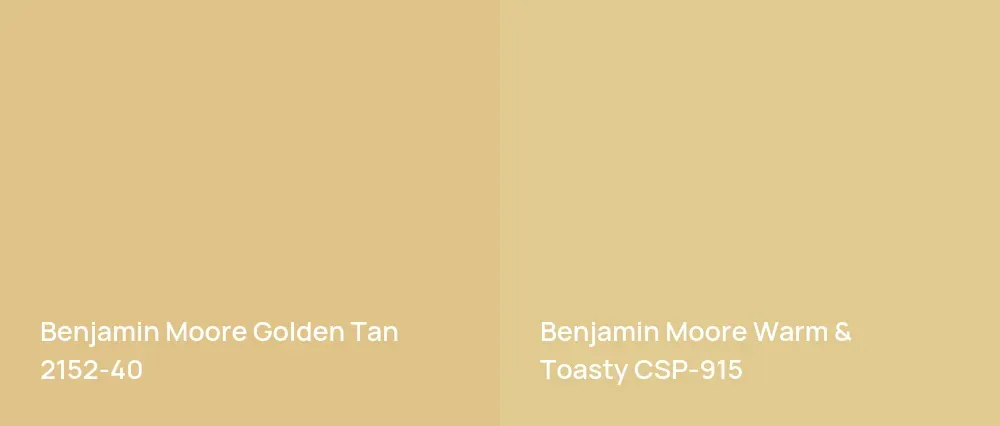 Benjamin Moore Golden Tan 2152-40 vs Benjamin Moore Warm & Toasty CSP-915