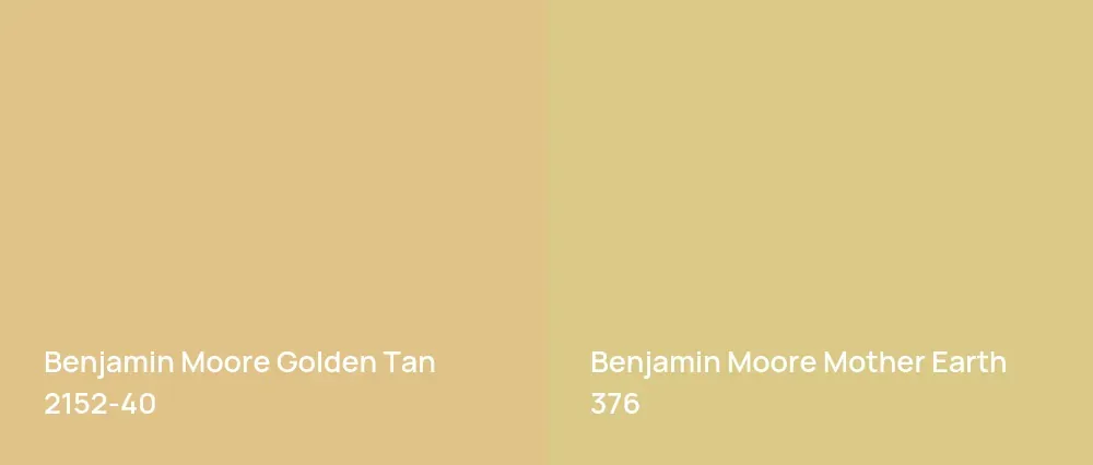 Benjamin Moore Golden Tan 2152-40 vs Benjamin Moore Mother Earth 376
