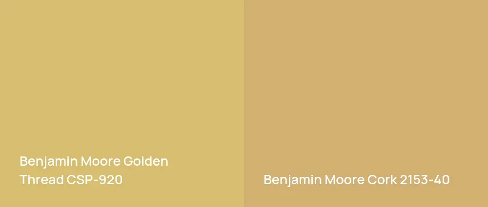 Benjamin Moore Golden Thread CSP-920 vs Benjamin Moore Cork 2153-40
