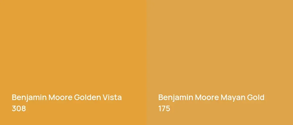 Benjamin Moore Golden Vista 308 vs Benjamin Moore Mayan Gold 175