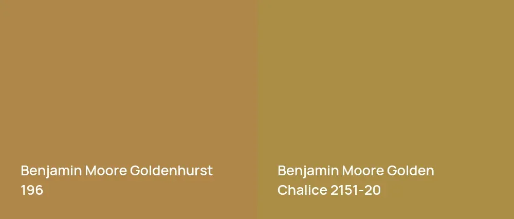 Benjamin Moore Goldenhurst 196 vs Benjamin Moore Golden Chalice 2151-20