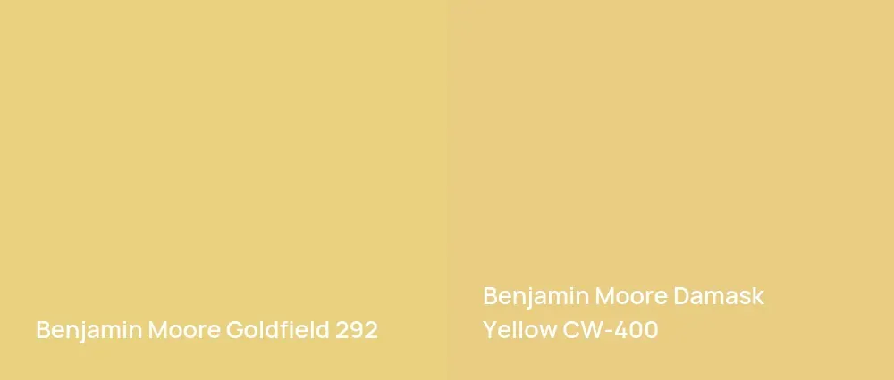 Benjamin Moore Goldfield 292 vs Benjamin Moore Damask Yellow CW-400