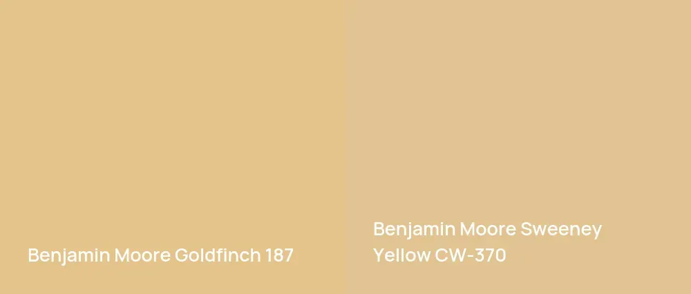 Benjamin Moore Goldfinch 187 vs Benjamin Moore Sweeney Yellow CW-370