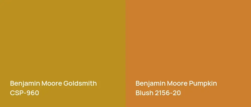 Benjamin Moore Goldsmith CSP-960 vs Benjamin Moore Pumpkin Blush 2156-20