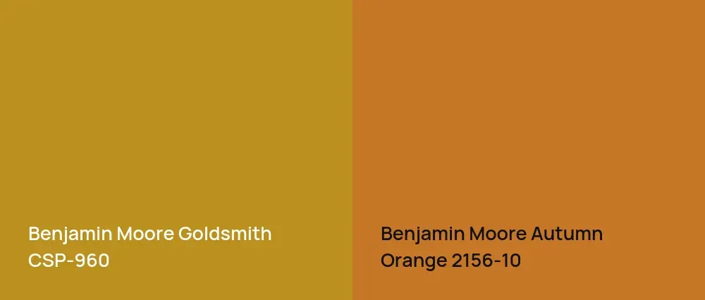 Benjamin Moore Goldsmith CSP-960 vs Benjamin Moore Autumn Orange 2156-10
