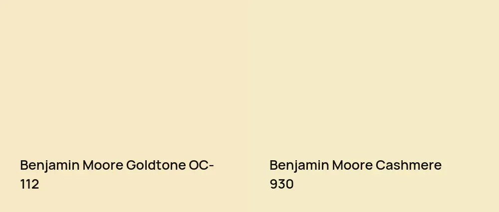 Benjamin Moore Goldtone OC-112 vs Benjamin Moore Cashmere 930