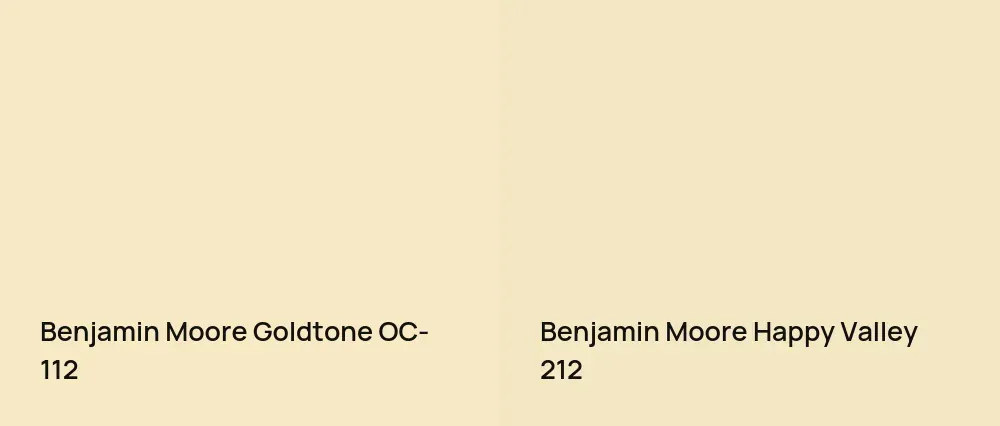 Benjamin Moore Goldtone OC-112 vs Benjamin Moore Happy Valley 212