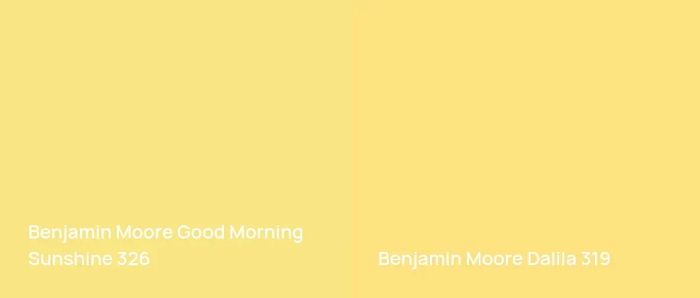 Benjamin Moore Good Morning Sunshine 326 vs Benjamin Moore Dalila 319